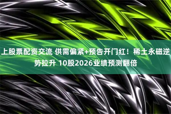 上股票配资交流 供需偏紧+预告开门红！稀土永磁逆势拉升 10股2026业绩预测翻倍